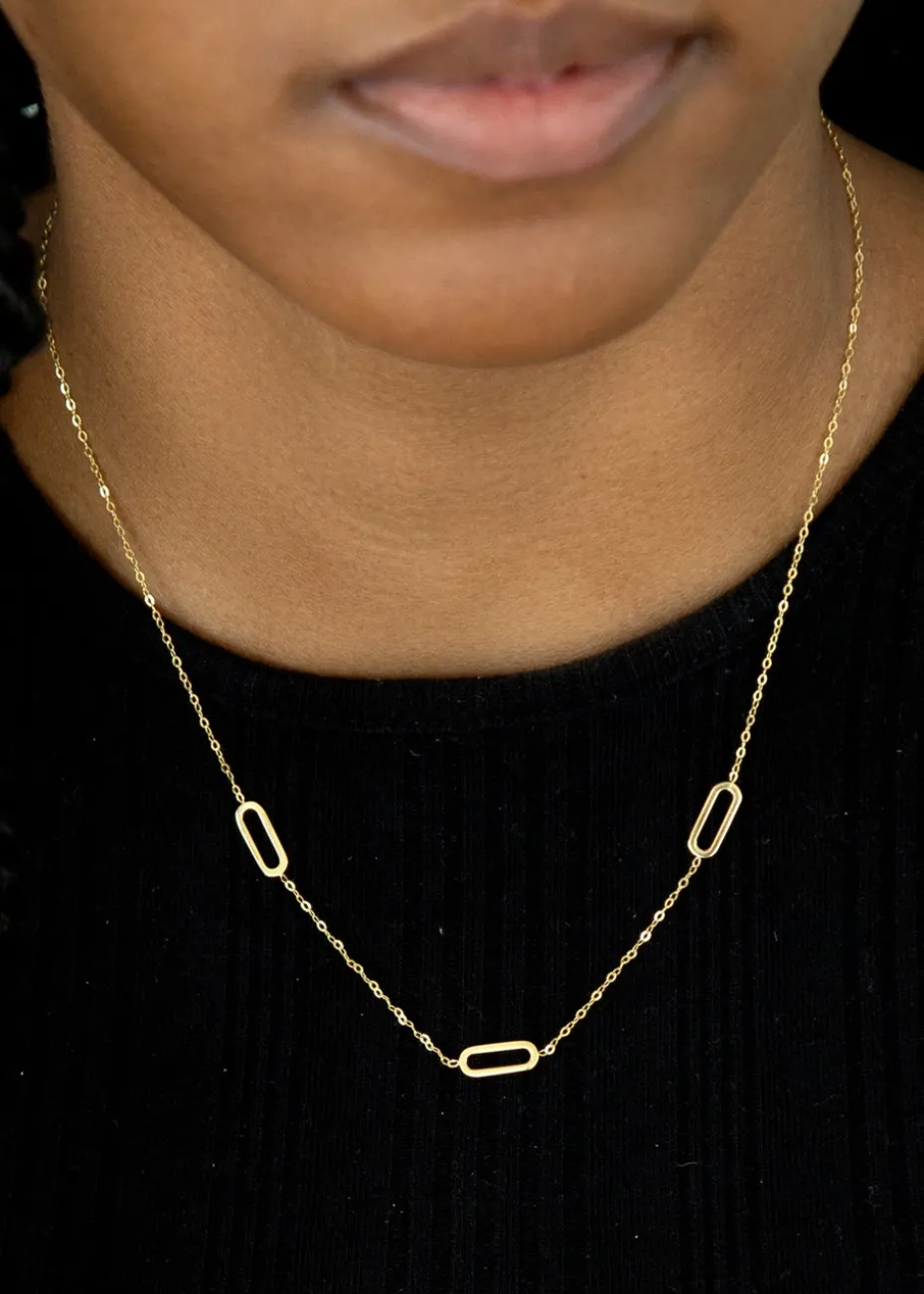 Golden Moments 9ct Yellow Gold Three Paper Adjustable Chain (12mm X 5mm)