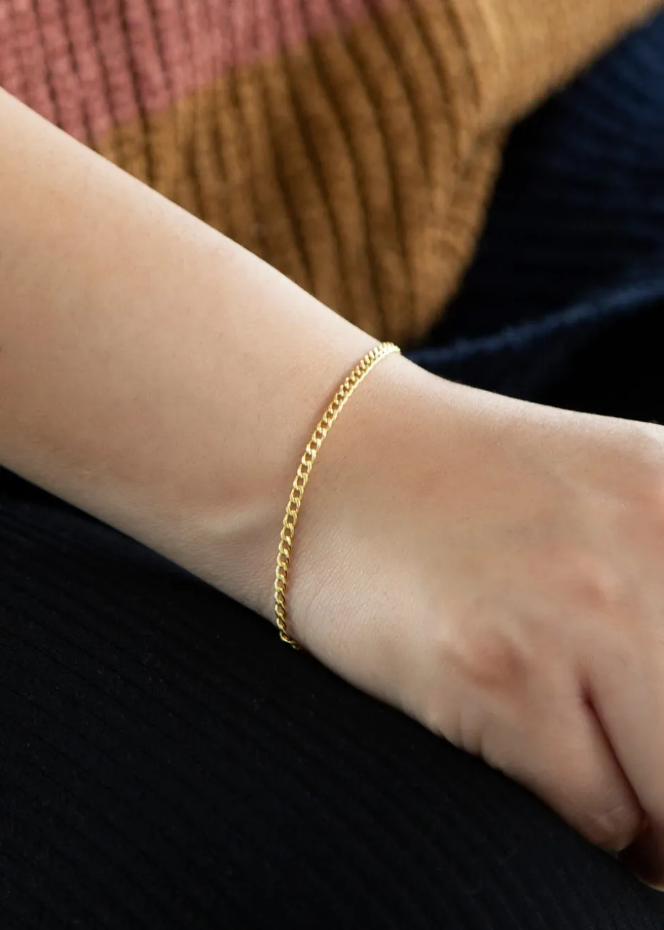 Golden Moments 9ct Yellow Gold 2mm Curb Chain Bracelet