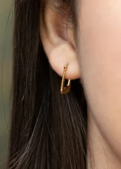 Golden Moments 9ct Yellow Gold Square Ribbed Mini Hoops