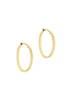 Golden Moments 9ct Yellow Gold Sleeper Hoop Earrings
