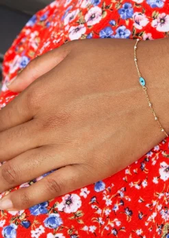 Golden Moments 9ct Yellow Gold Evil Eye Ball Bracelet