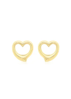 Golden Moments 9ct Yellow Gold Heart Stud Earrings