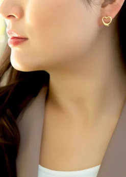 Golden Moments 9ct Yellow Gold Heart Stud Earrings