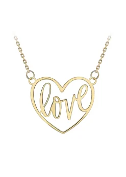 Golden Moments 9ct Yellow Gold 'Love' Heart Adjustable Necklace