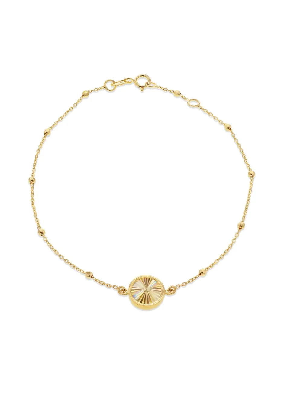 Golden Moments 9ct Yellow Gold Rainbow Circle Adjustable Trace & Ball Bracelet