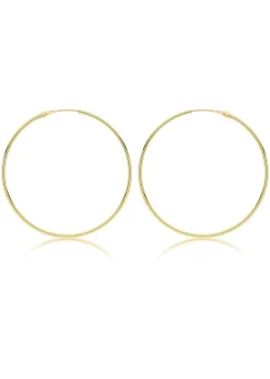 Golden Moments 9ct Yellow Gold Round-Tube Polished Sleeper Hoop Earrings
