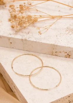 Golden Moments 9ct Yellow Gold Round-Tube Polished Sleeper Hoop Earrings