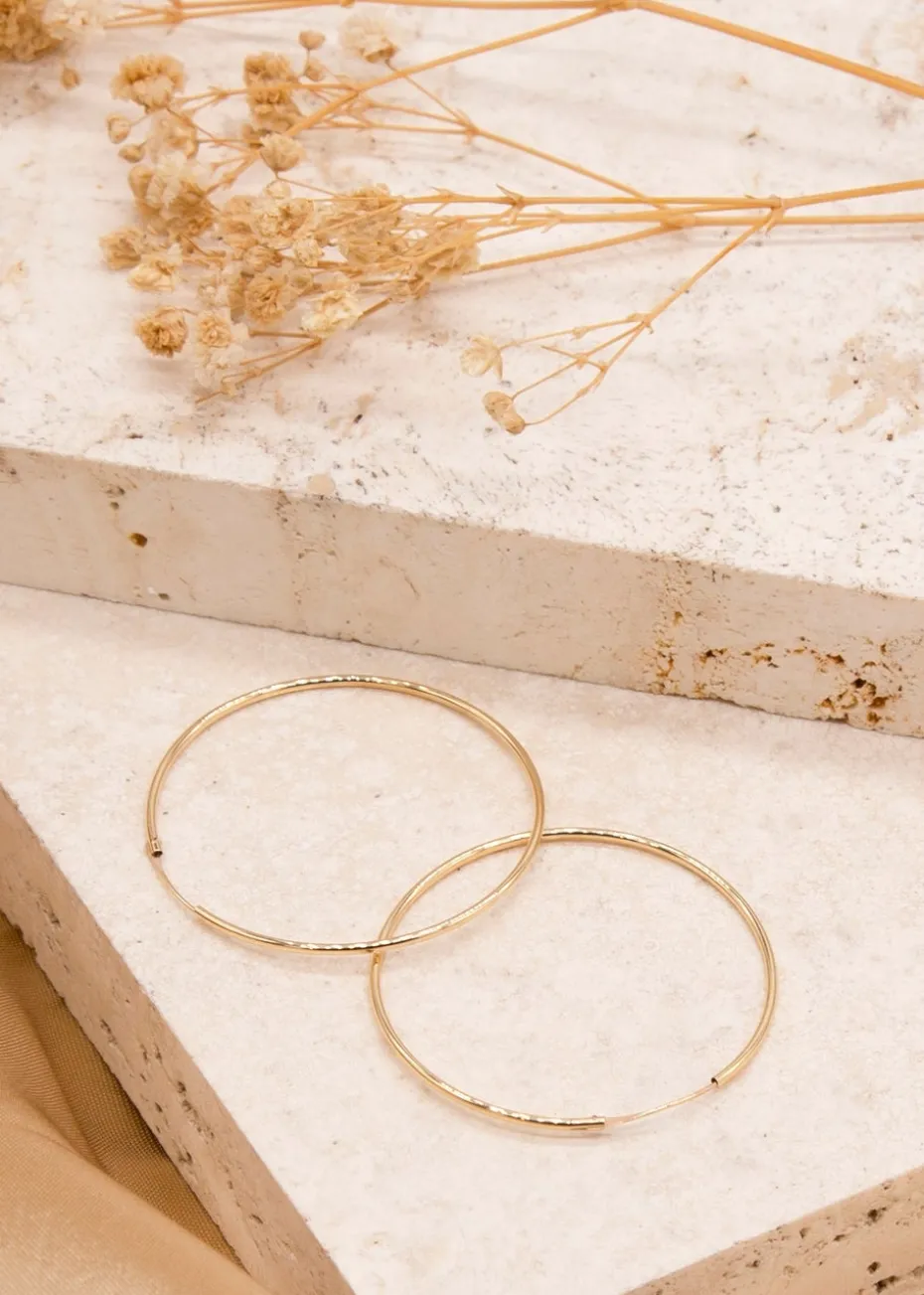 Golden Moments 9ct Yellow Gold Round-Tube Polished Sleeper Hoop Earrings