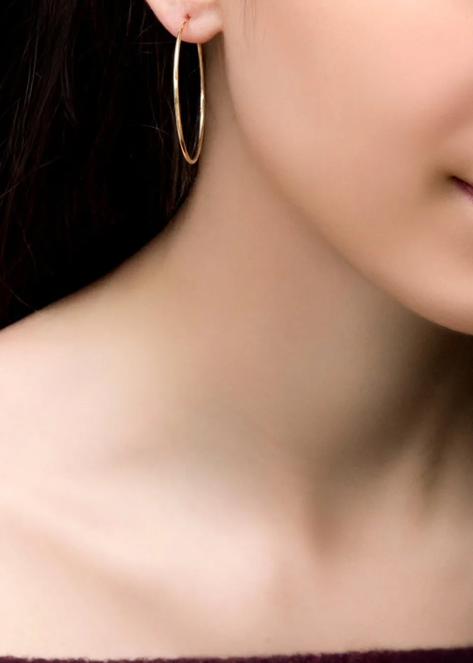 Golden Moments 9ct Yellow Gold Round-Tube Polished Sleeper Hoop Earrings