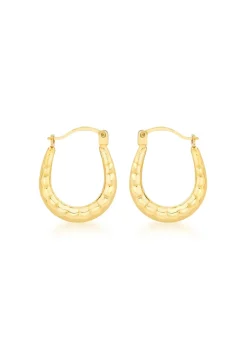 Golden Moments 9ct Yellow Gold Mini Patterned Hoops