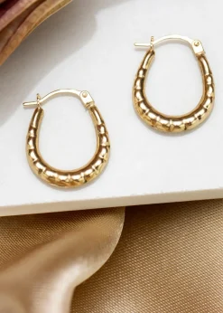 Golden Moments 9ct Yellow Gold Mini Patterned Hoops