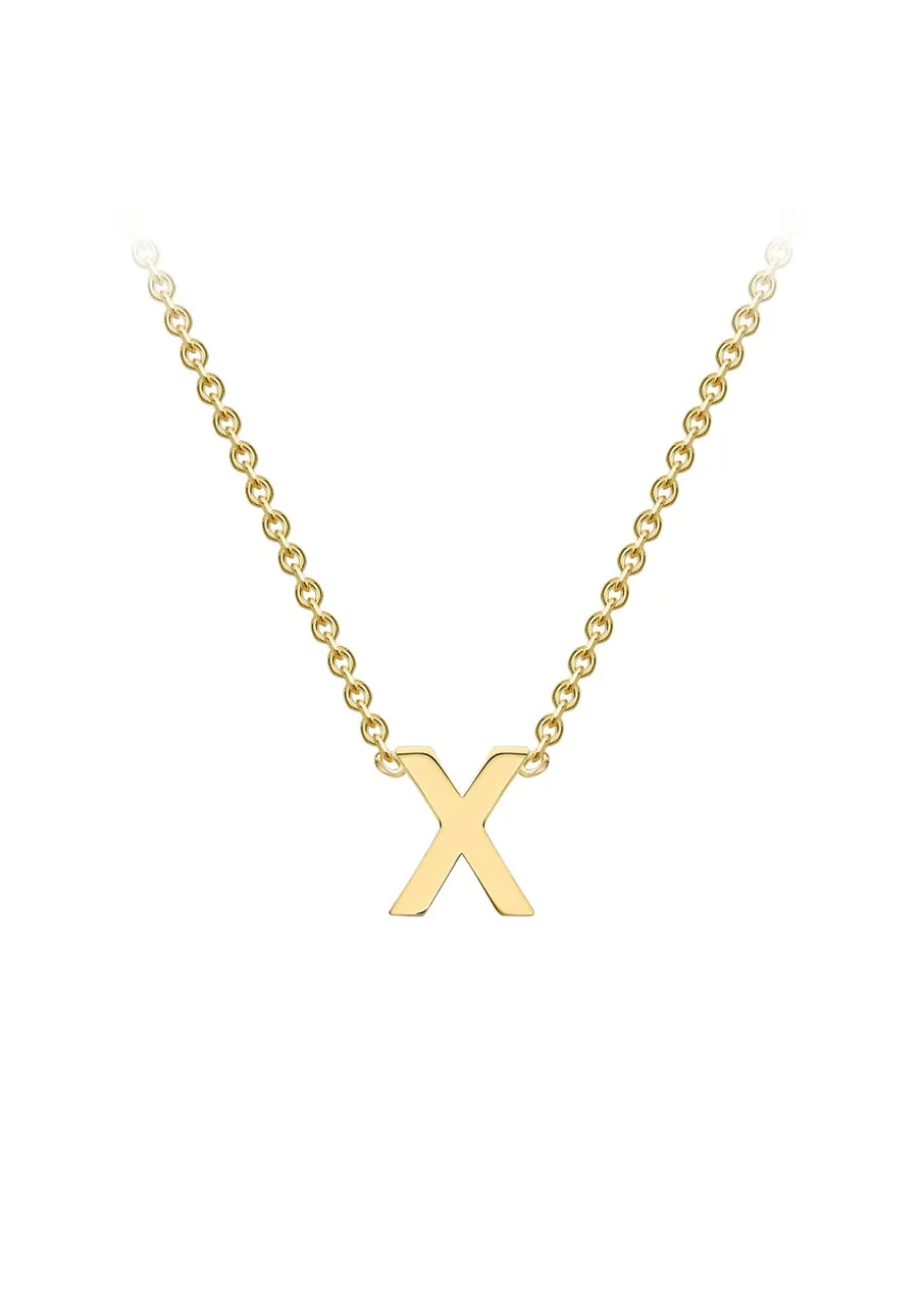 Golden Moments 9ct Yellow Gold Mini 'X' Initial Necklace