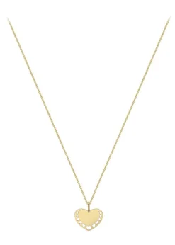 Golden Moments 9ct Yellow Gold Mini-Heart-Cutout-Design Heart Pendant