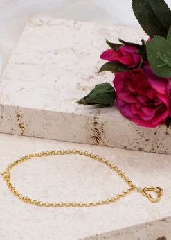 Golden Moments 9ct Yellow Gold Heart-Charm Bracelet