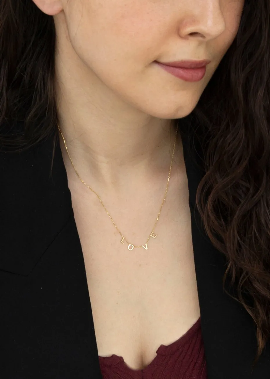 Golden Moments 9ct Yellow Gold 'Love' Necklace
