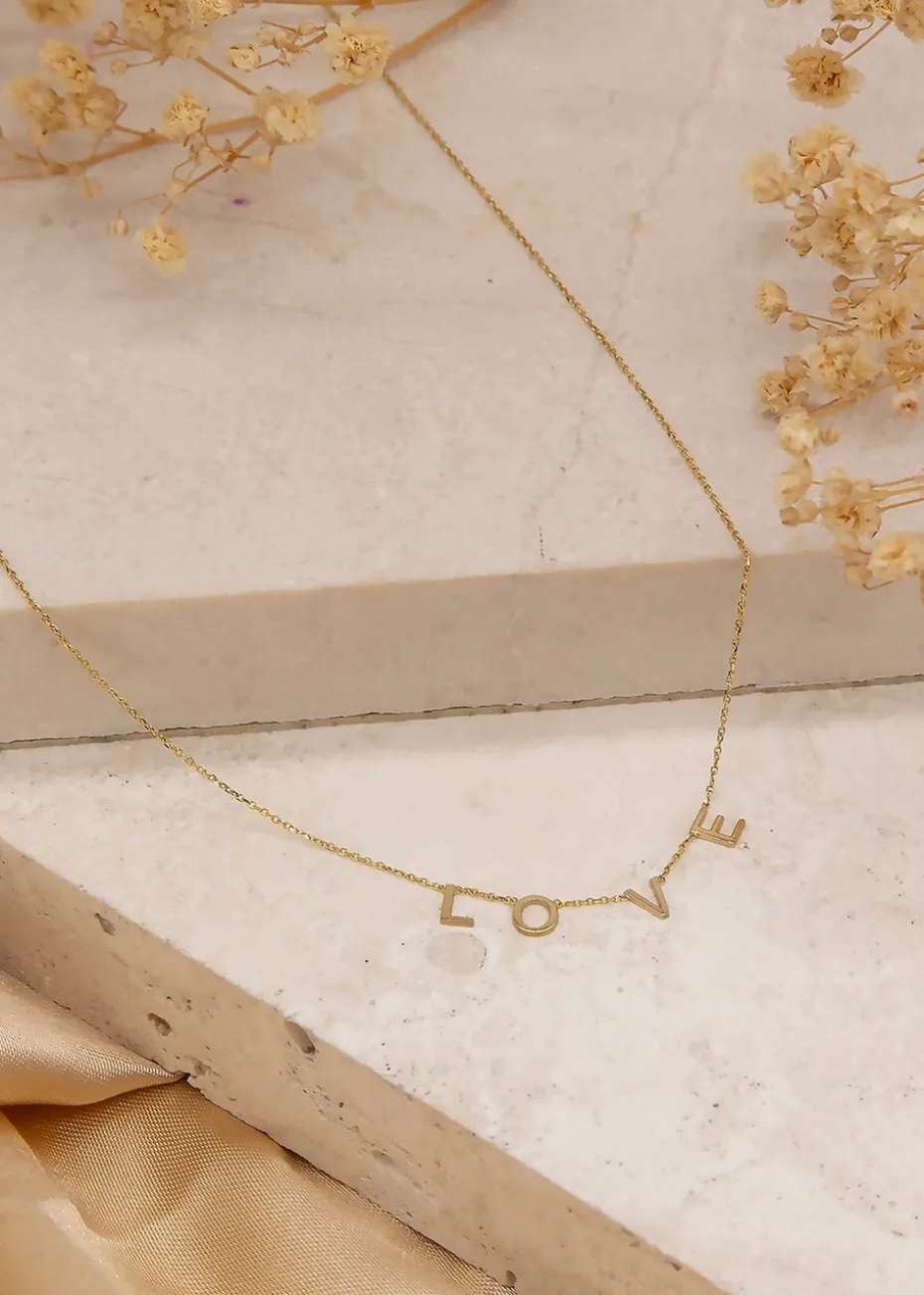 Golden Moments 9ct Yellow Gold 'Love' Necklace