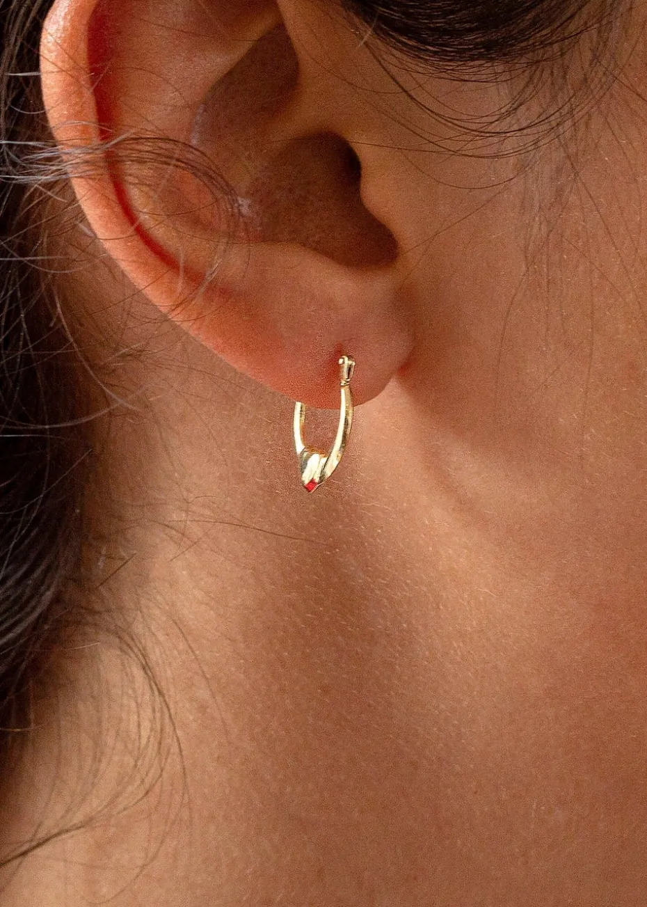 Golden Moments 9ct Yellow Gold Mini Heart Hoops