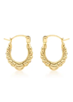 Golden Moments 9ct Yellow Gold Oval Creole Earrings