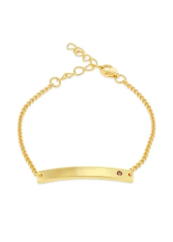 Golden Moments Gold Plated ID Bar June Birthstone CZ Bracelet