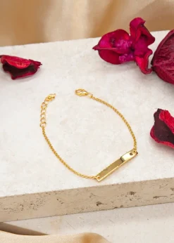 Golden Moments Gold Plated ID Bar June Birthstone CZ Bracelet