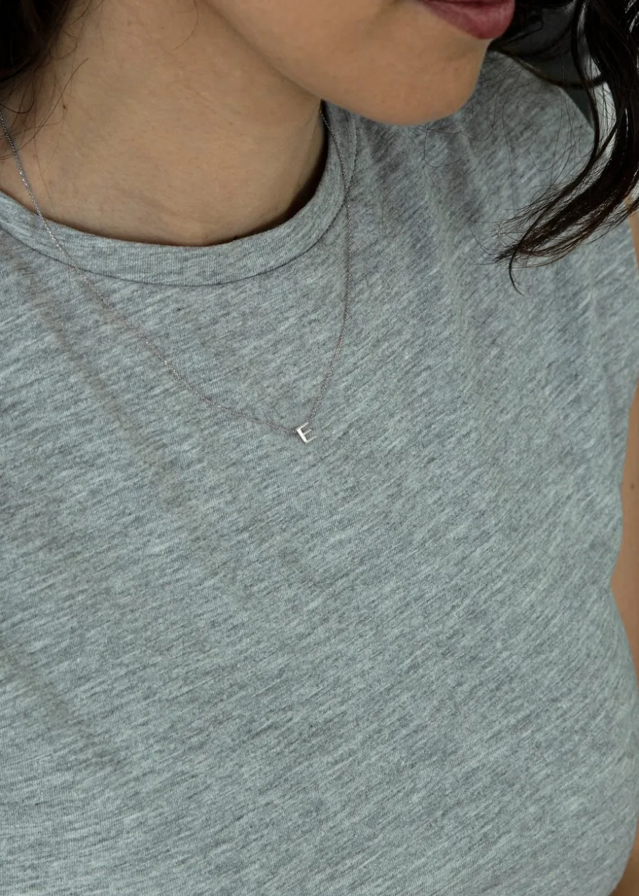 Golden Moments Sterling Silver 'E' Initial Necklace