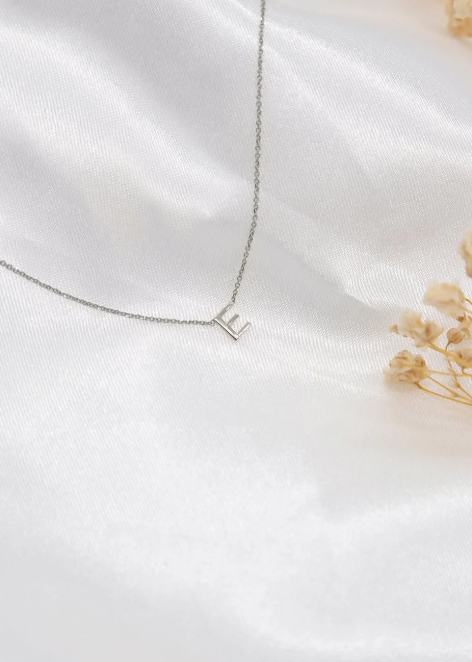 Golden Moments Sterling Silver 'E' Initial Necklace