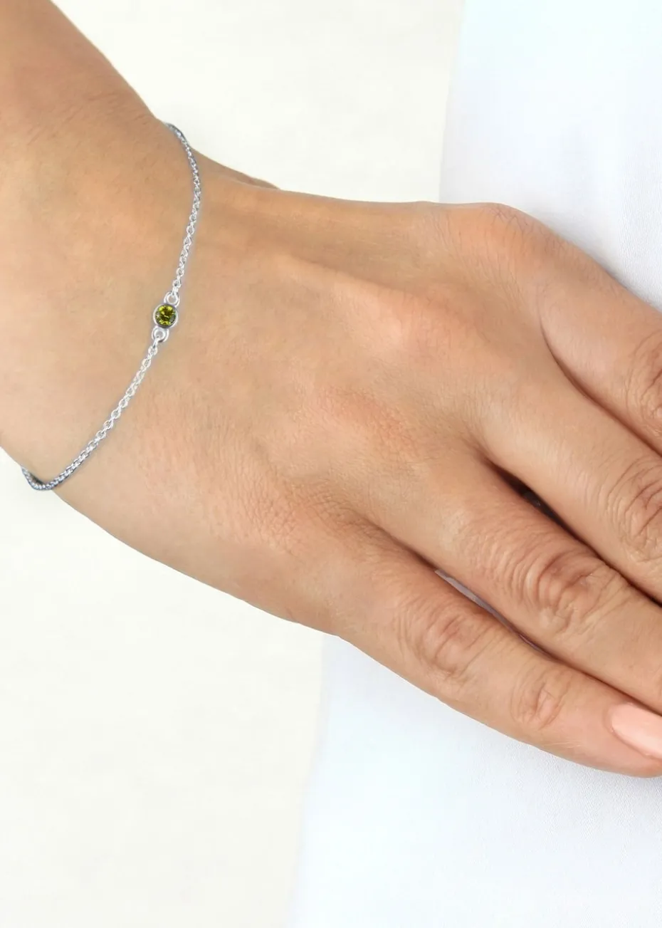 Golden Moments Sterling Silver CZ November Birthstone Bracelet
