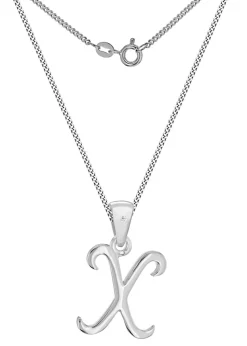 Golden Moments Sterling Silver Diamond 'X' Initial Necklace