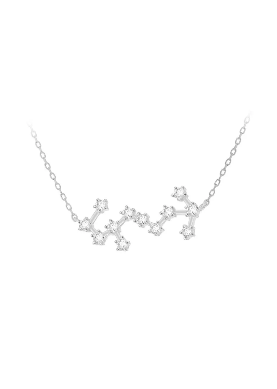 Golden Moments Sterling Silver Scorpio Star Constellation Necklace