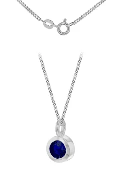 Golden Moments Sterling Silver CZ  September Birthstone Necklace