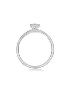 Golden Moments Sterling Silver Rectangle White CZ Ring