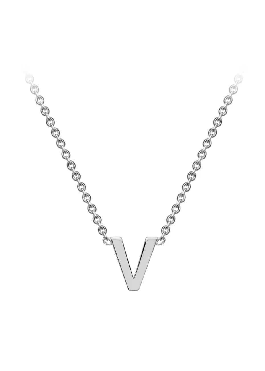Golden Moments Sterling Silver 'V' Initial Necklace