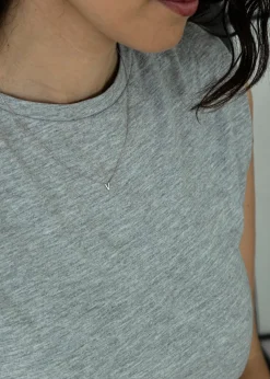Golden Moments Sterling Silver 'V' Initial Necklace
