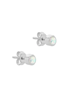 Golden Moments Sterling Silver October Birthstone Stud Earrings