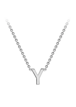 Golden Moments Sterling Silver 'Y' Initial  Necklace