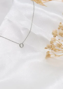 Golden Moments Sterling Silver 'O' Initial Necklace