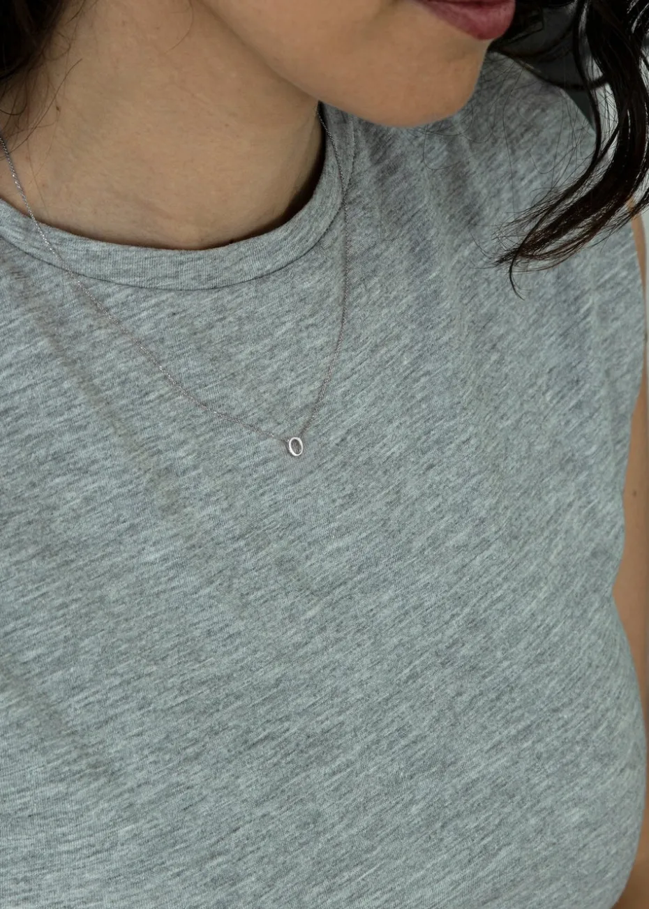 Golden Moments Sterling Silver 'O' Initial Necklace