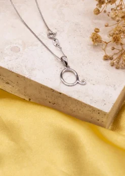 Golden Moments Sterling Silver Diamond 'Q' Initial Necklace