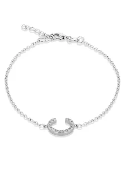 Golden Moments Sterling Silver CZ 'C' Initial Bracelet