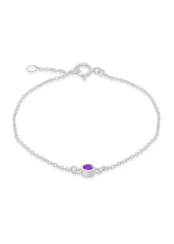 Golden Moments Sterling Silver CZ February Birthstone Bracelet
