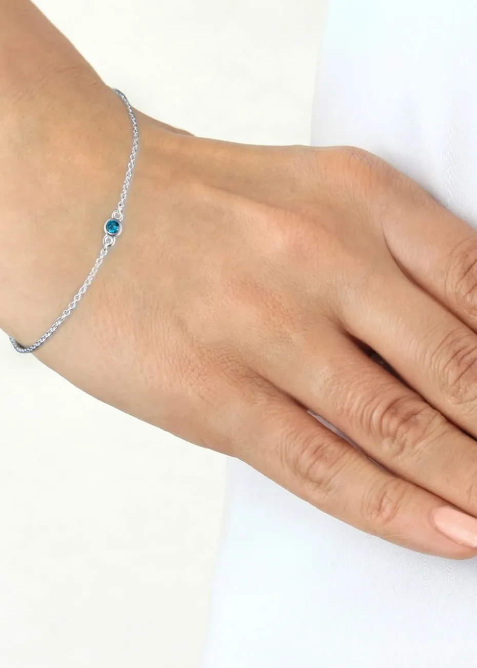 Golden Moments Sterling Silver CZ December Birthstone Bracelet