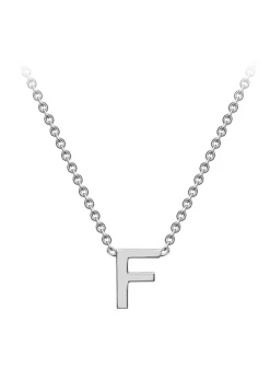 Golden Moments Sterling Silver 'F' Initial  Necklace