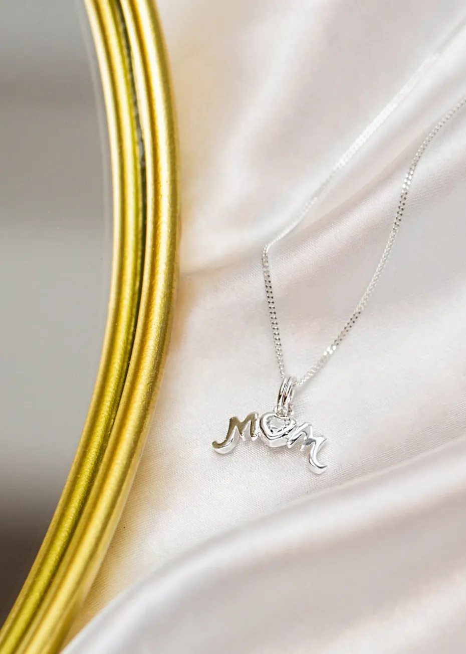 Golden Moments Sterling Silver CZ 'Mum' Necklace