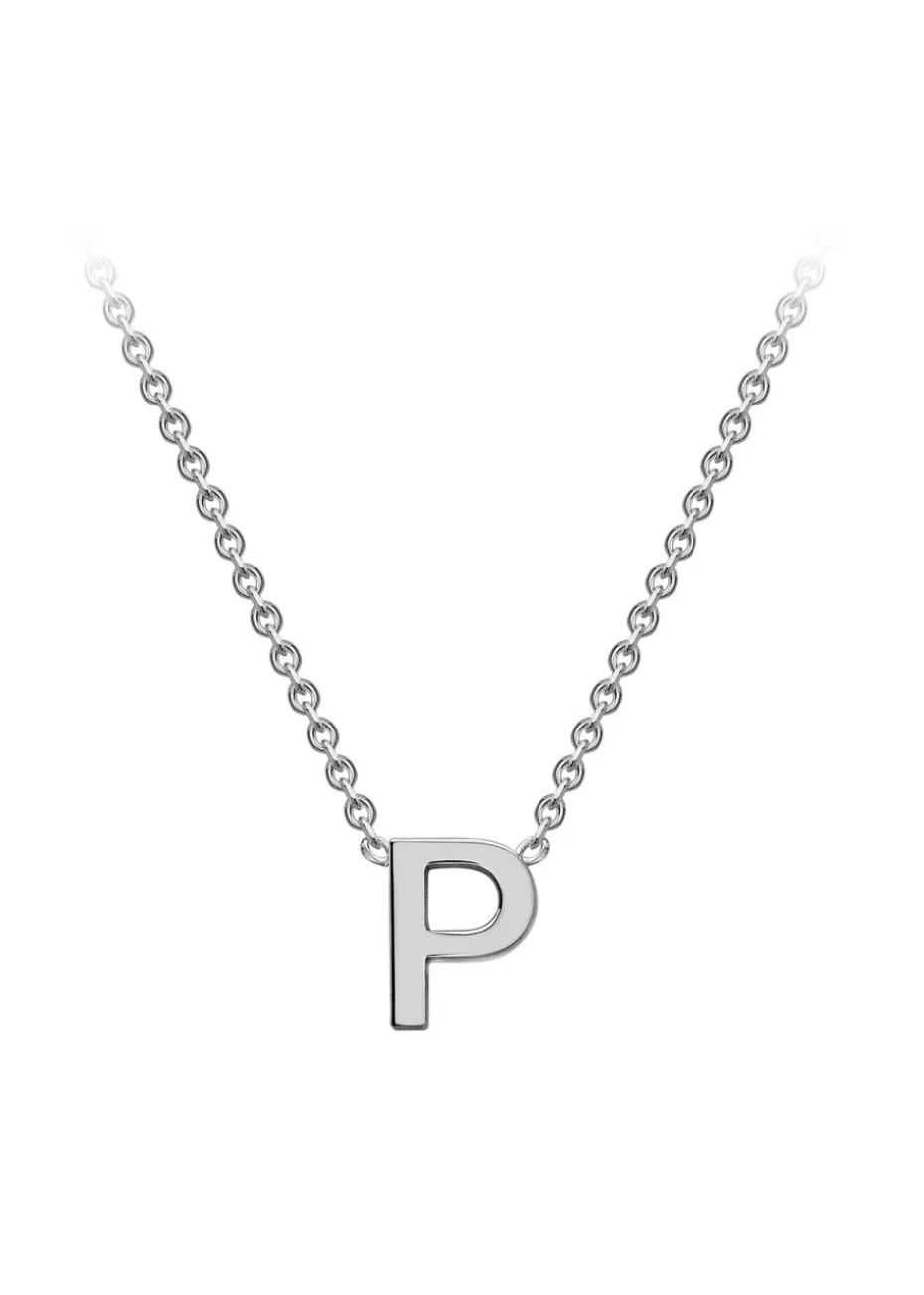 Golden Moments Sterling Silver 'P' Initial Necklace