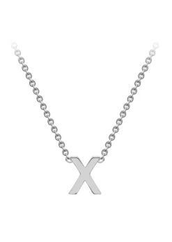 Golden Moments Sterling Silver 'X' Initial  Necklace