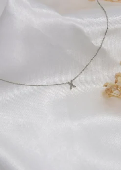 Golden Moments Sterling Silver 'X' Initial  Necklace