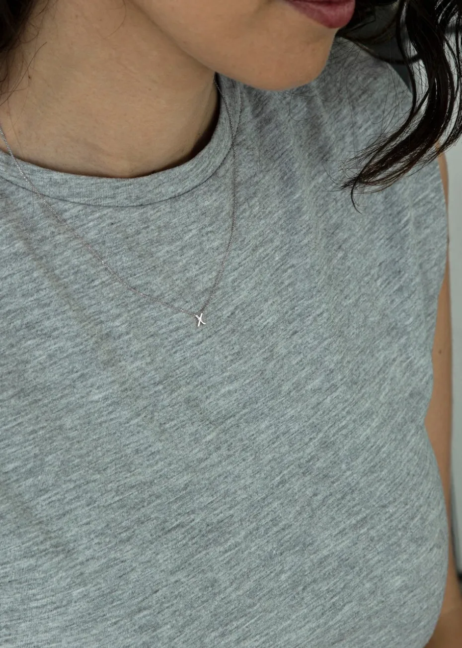 Golden Moments Sterling Silver 'X' Initial Necklace