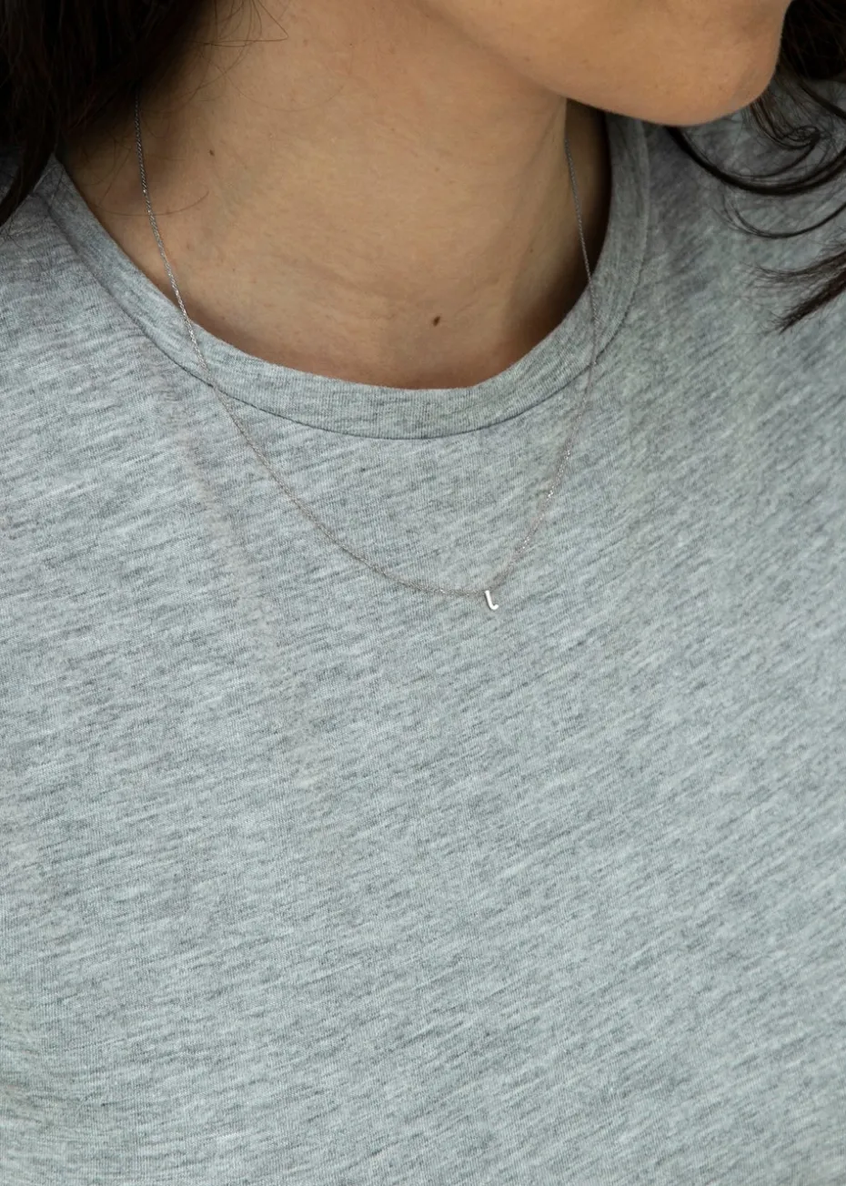 Golden Moments Sterling Silver 'J' Initial Necklace