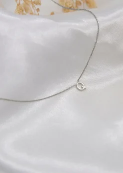Golden Moments Sterling Silver 'Q' Initial Necklace