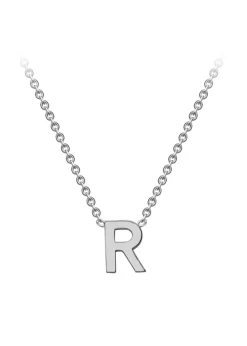 Golden Moments Sterling Silver 'R' Initial  Necklace